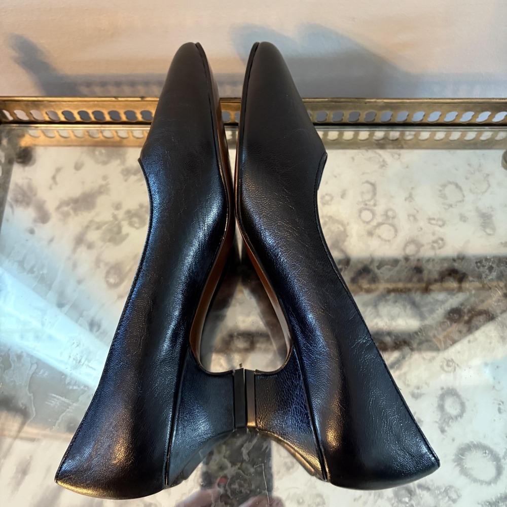 Vintage Town & Country Shoes Womens Size 6.5 Leather Unpump Comfort Heels USA 80 - Picture 9 of 11